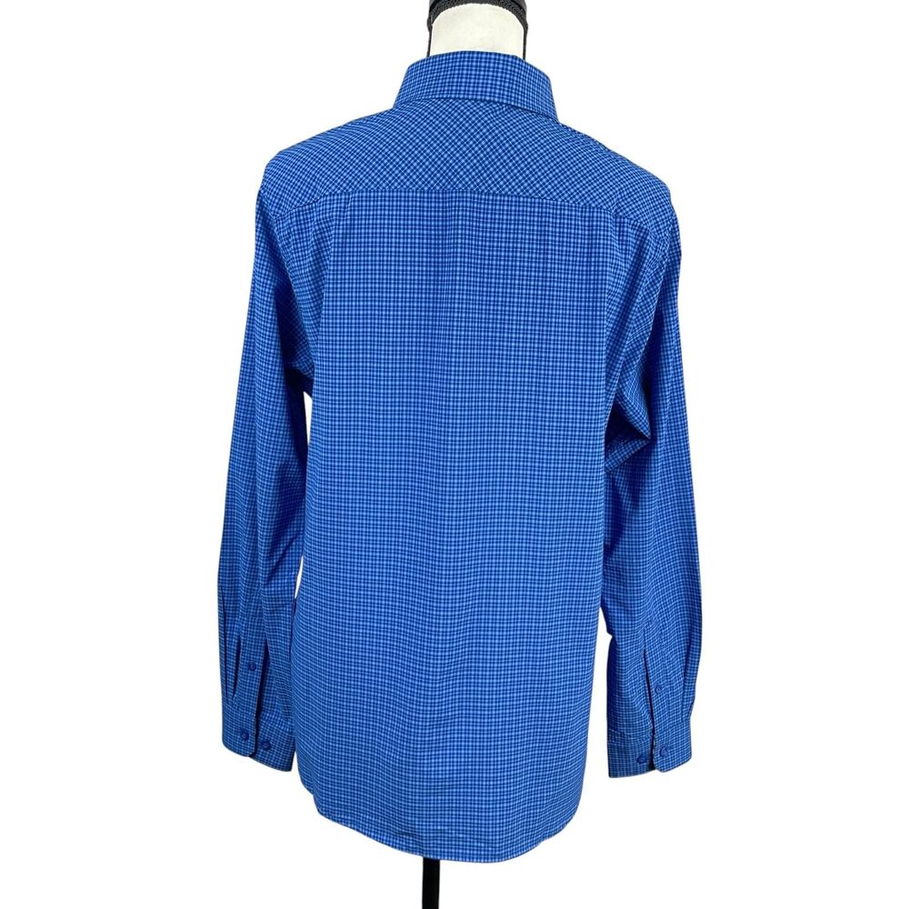 Storm Creek Women's Shirt Large Blue Check 4-Way Stretch Button Down Long Sleeve - Picture 6 of 12